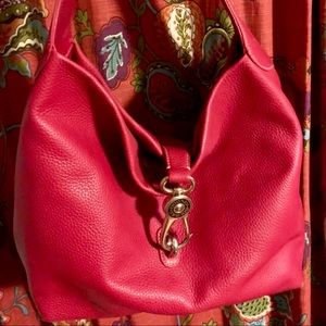Dooney & Bourke Pebble Leather Logo Hobo Bag